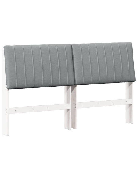 Testiera imbottita Grigio chiaro 160 cm Pino massello