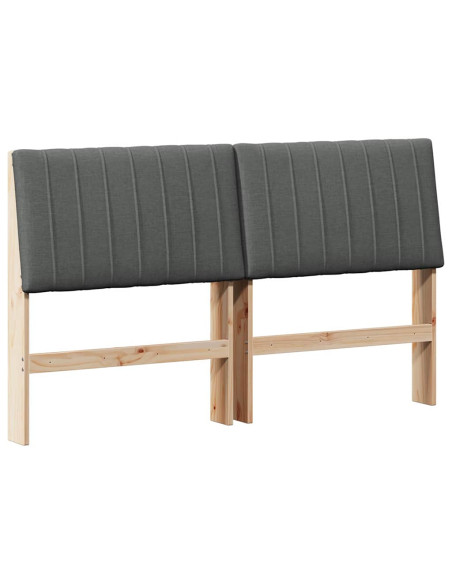 Testiera imbottita Grigio scuro 150 cm Pino massello