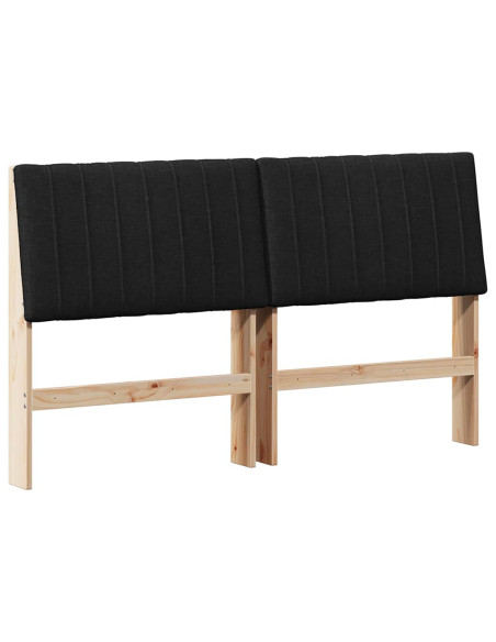 Testiera imbottita Nero 150 cm Pino massello