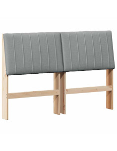 Testiera imbottita Grigio chiaro 140 cm Pino massello