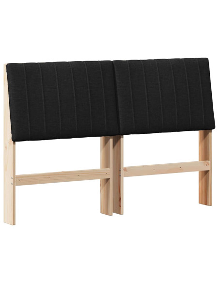 Testiera imbottita Nero 140 cm Pino massello