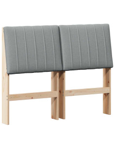 Testiera imbottita Grigio chiaro 120 cm Pino massello