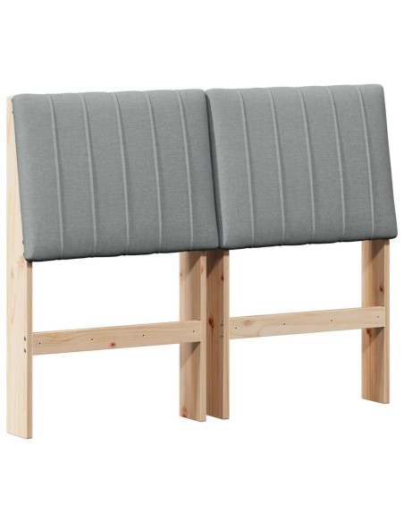 Testiera imbottita Grigio chiaro 120 cm Pino massello