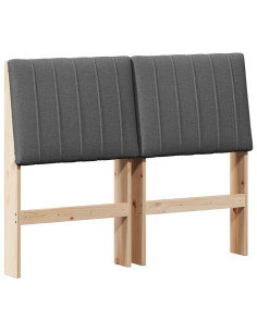 Testiera imbottita Grigio scuro 120 cm Pino massello