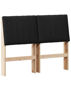 Testiera imbottita Nero 120 cm Pino massello