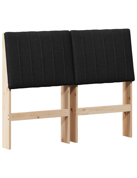 Testiera imbottita Nero 120 cm Pino massello