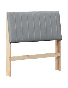 Testiera imbottita Grigio chiaro 90 cm Pino massello