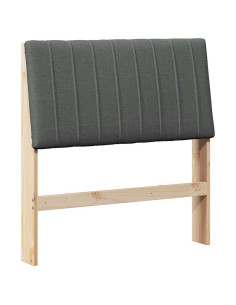 Testiera imbottita Grigio scuro 90 cm Pino massello