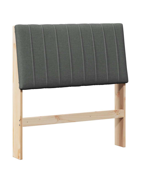 Testiera imbottita Grigio scuro 90 cm Pino massello