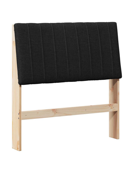 Testiera imbottita Nero 90 cm Pino massello