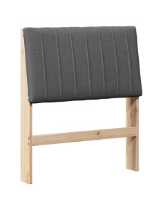 Testiera imbottita Grigio scuro 80 cm Pino massello
