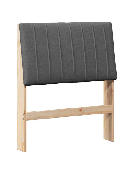 Testiera imbottita Grigio scuro 80 cm Pino massello