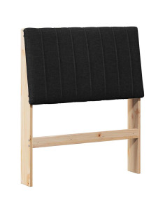 Testiera imbottita Nero 80 cm Pino massello