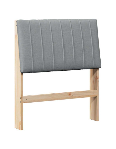 Testiera imbottita Grigio chiaro 75 cm Pino massello