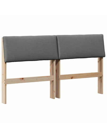 Testiera imbottita Grigio scuro 150 cm Pino massello