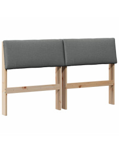 Testiera imbottita Grigio scuro 140 cm Pino massello
