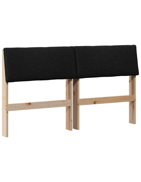 Testiera imbottita Nero 140 cm Pino massello
