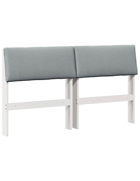 Testiera imbottita Grigio chiaro 140 cm Pino massello