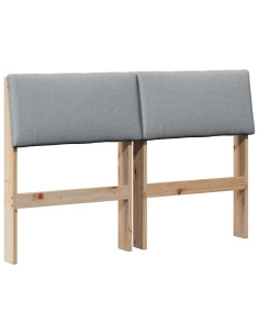 Testiera imbottita Grigio chiaro 120 cm Pino massello