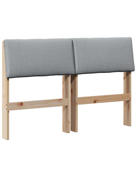 Testiera imbottita Grigio chiaro 120 cm Pino massello