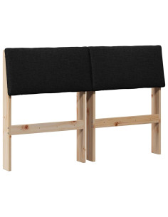 Testiera imbottita Nero 120 cm Pino massello