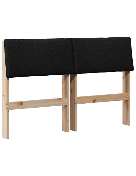 Testiera imbottita Nero 120 cm Pino massello