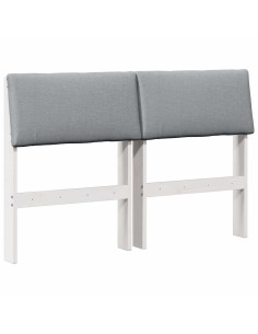 Testiera imbottita Grigio chiaro 120 cm Pino massello