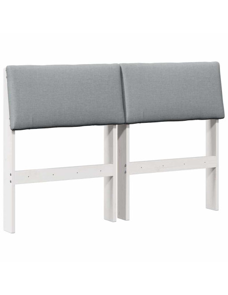 Testiera imbottita Grigio chiaro 120 cm Pino massello