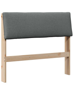 Testiera imbottita Grigio scuro 90 cm Pino massello