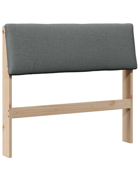 Testiera imbottita Grigio scuro 90 cm Pino massello