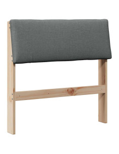Testiera imbottita Grigio scuro 75 cm Pino massello