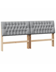 Testiera imbottita Grigio chiaro 200 cm Pino massello