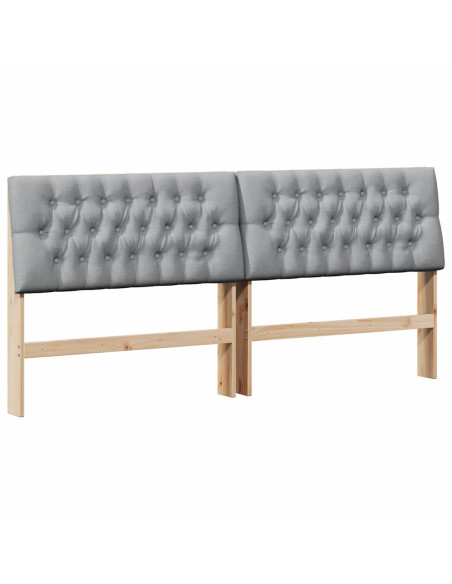 Testiera imbottita Grigio chiaro 200 cm Pino massello