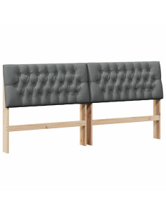 Testiera imbottita Grigio scuro 200 cm Pino massello