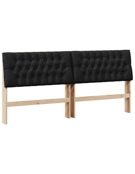 Testiera imbottita Nero 200 cm Pino massello