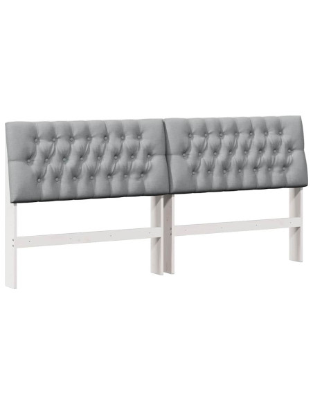 Testiera imbottita Grigio chiaro 200 cm Pino massello