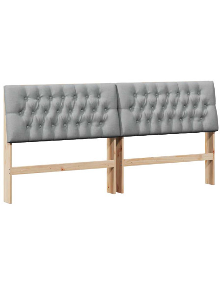 Testiera imbottita Grigio chiaro 180 cm Pino massello