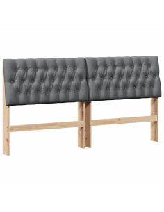 Testiera imbottita Grigio scuro 180 cm Pino massello