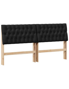 Testiera imbottita Nero 180 cm Pino massello