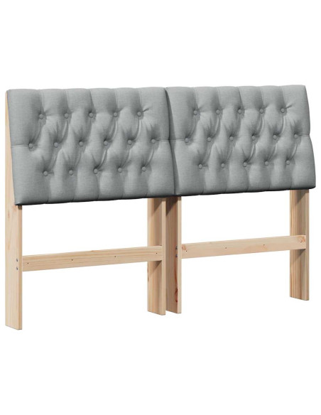 Testiera imbottita Grigio chiaro 160 cm Pino massello