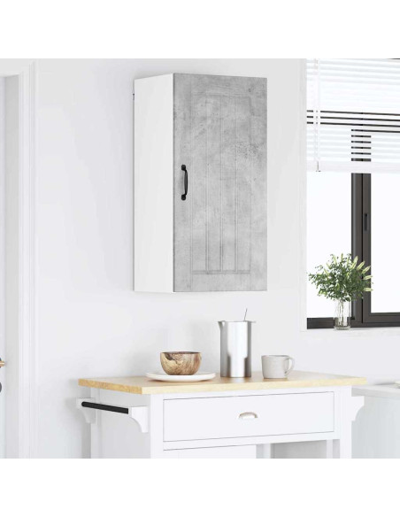 Pensile cucina Grigio cemento 40 x 31 x 80 cm Legno multistrato