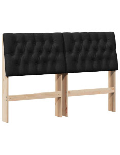 Testiera imbottita Nero 150 cm Pino massello