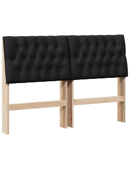 Testiera imbottita Nero 150 cm Pino massello