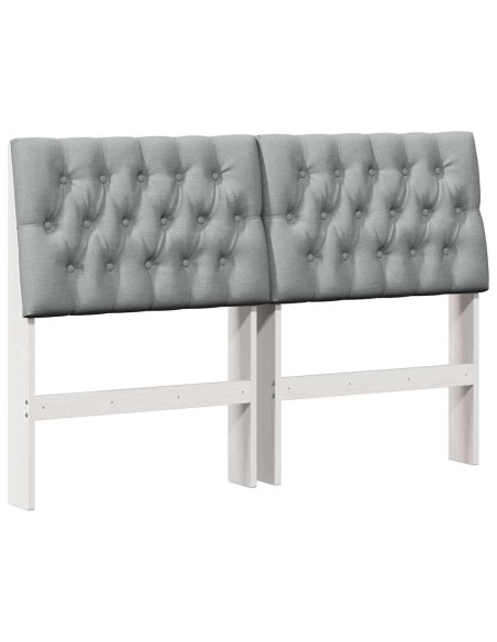 Testiera imbottita Grigio chiaro 150 cm Pino massello