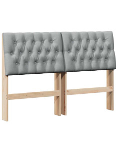 Testiera imbottita Grigio chiaro 135 cm Pino massello