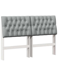 Testiera imbottita Grigio chiaro 135 cm Pino massello