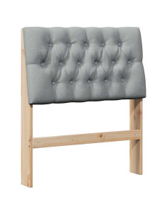 Testiera imbottita Grigio chiaro 80 cm Pino massello