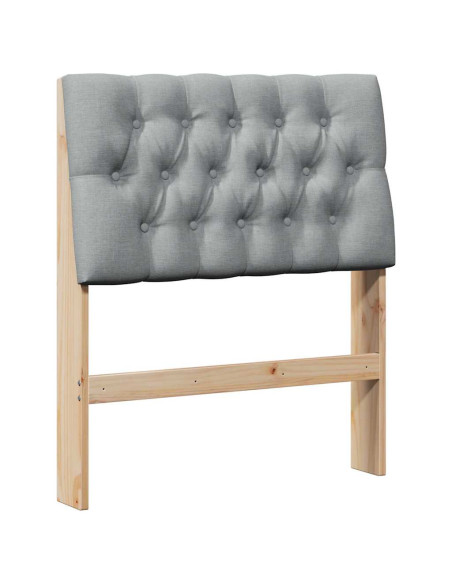 Testiera imbottita Grigio chiaro 75 cm Pino massello