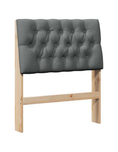 Testiera imbottita Grigio scuro 75 cm Pino massello