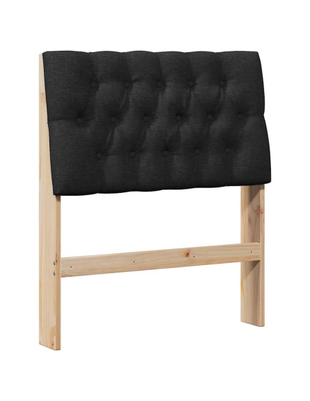 Testiera imbottita Nero 75 cm Pino massello